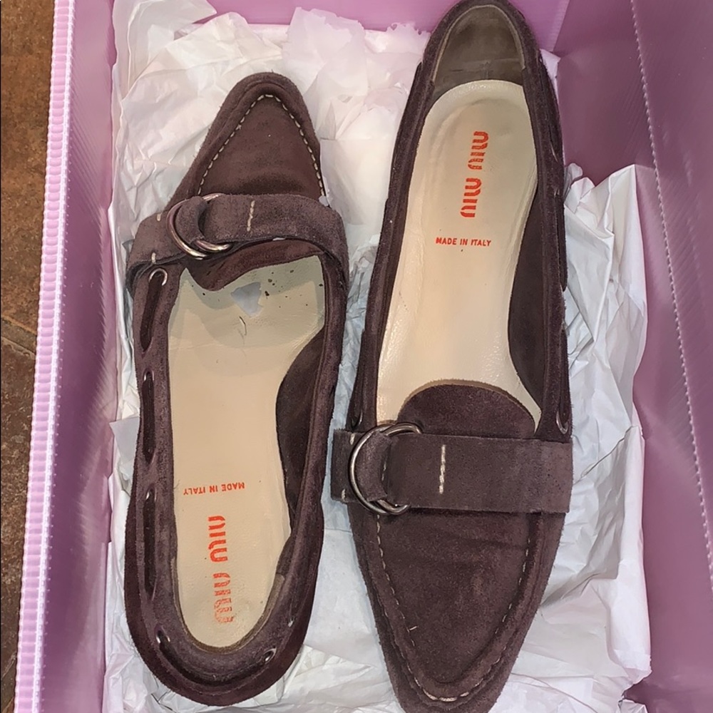 Miu Miu brown suede heels